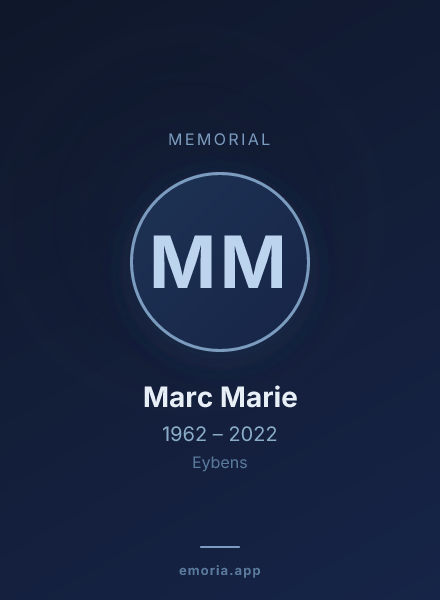 Memorial portrait of Marc Marie