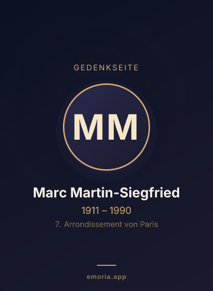 Gedenkportrait von Marc Martin-Siegfried