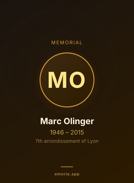 Memorial portrait of Marc Olinger