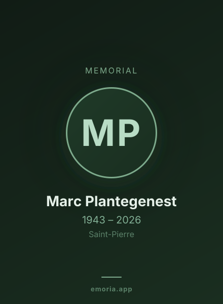 Memorial portrait of Marc Plantegenest