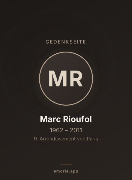 Gedenkportrait von Marc Rioufol