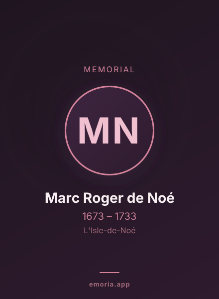 Memorial portrait of Marc Roger de Noé