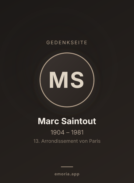 Gedenkportrait von Marc Saintout