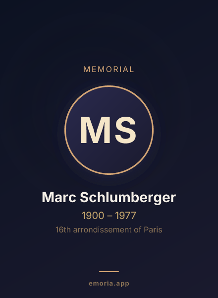 Memorial portrait of Marc Schlumberger