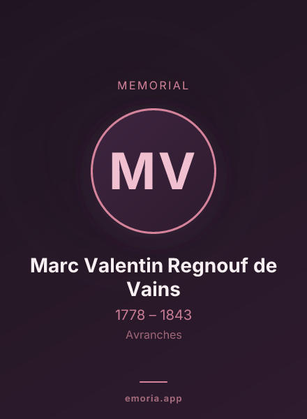 Memorial portrait of Marc Valentin Regnouf de Vains