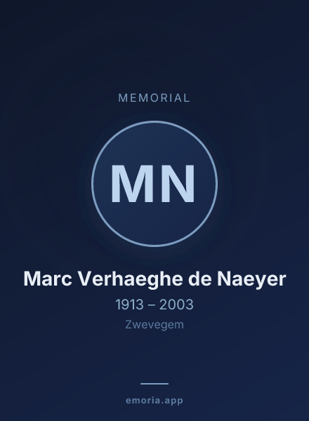 Memorial portrait of Marc Verhaeghe de Naeyer