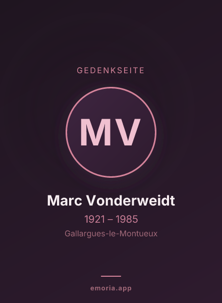 Gedenkportrait von Marc Vonderweidt
