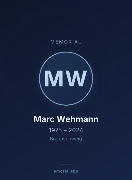 Memorial portrait of Marc Wehmann