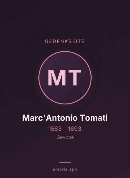 Gedenkportrait von Marc'Antonio Tomati