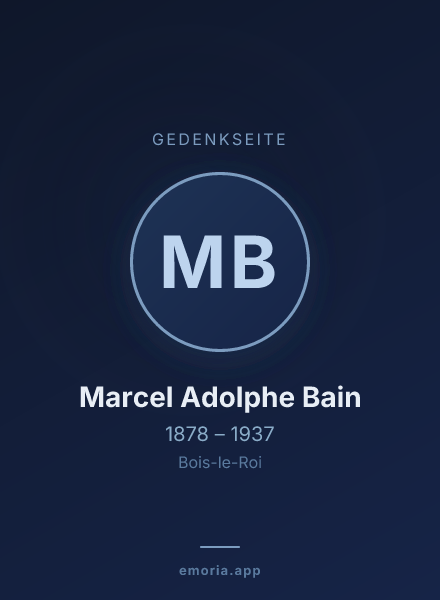 Gedenkportrait von Marcel Adolphe Bain