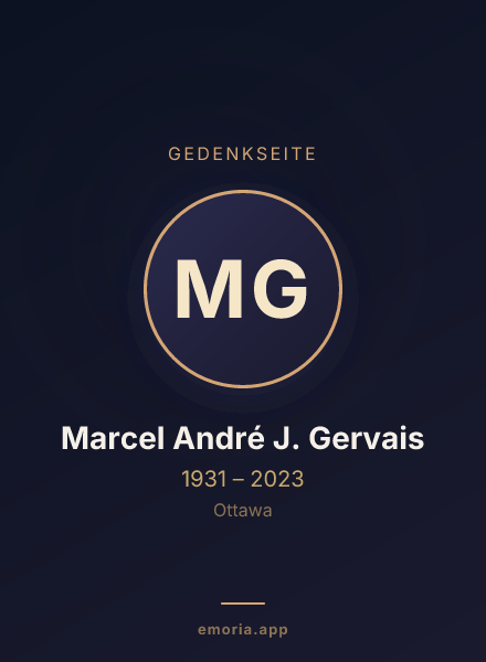 Gedenkportrait von Marcel André J. Gervais