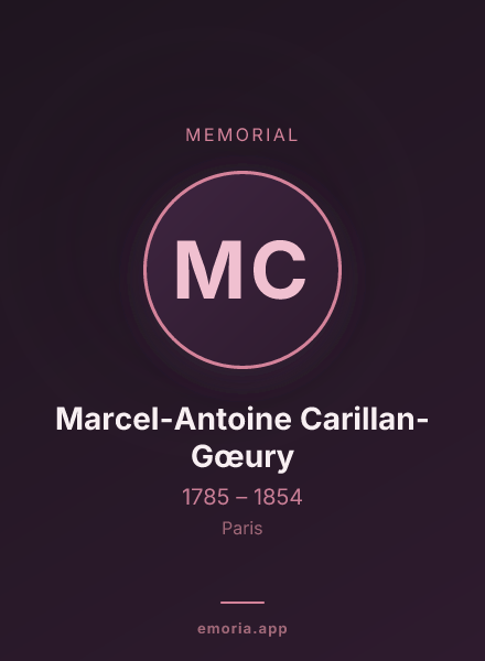 Memorial portrait of Marcel-Antoine Carillan-Gœury