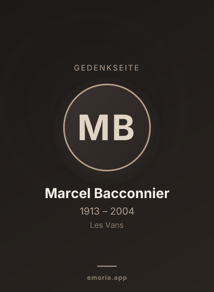 Gedenkportrait von Marcel Bacconnier