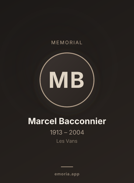 Memorial portrait of Marcel Bacconnier
