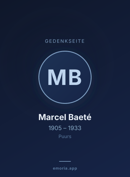 Gedenkportrait von Marcel Baeté