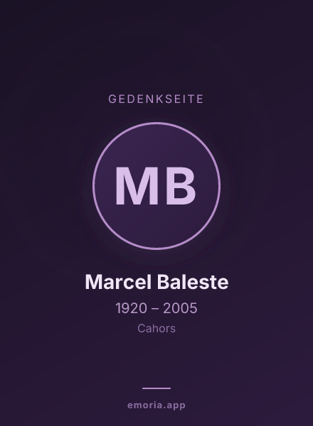 Gedenkportrait von Marcel Baleste