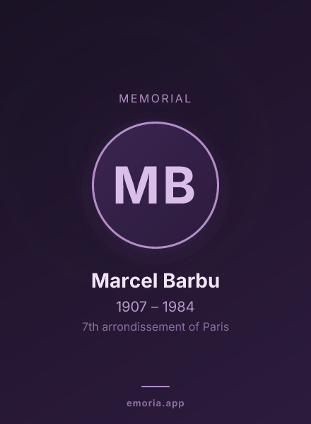 Memorial portrait of Marcel Barbu