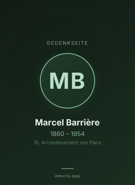 Gedenkportrait von Marcel Barrière