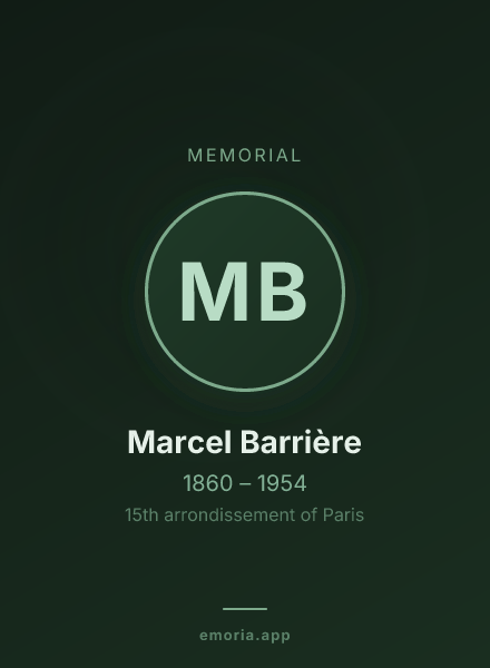 Memorial portrait of Marcel Barrière
