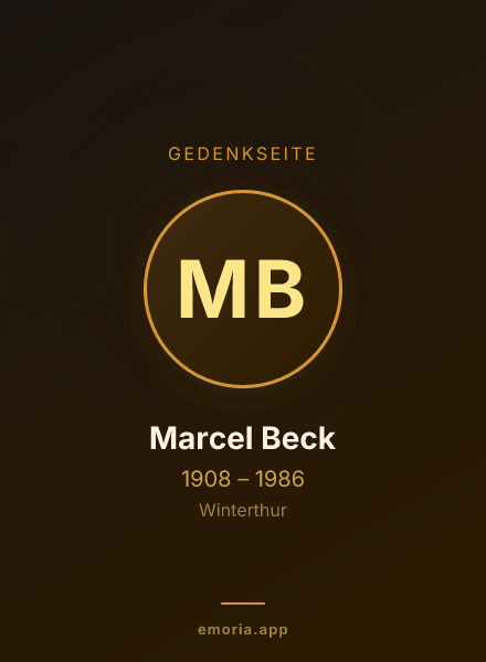 Gedenkportrait von Marcel Beck