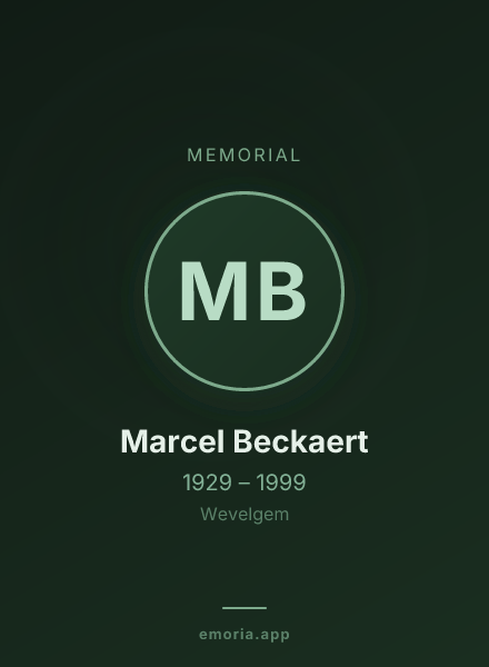 Memorial portrait of Marcel Beckaert