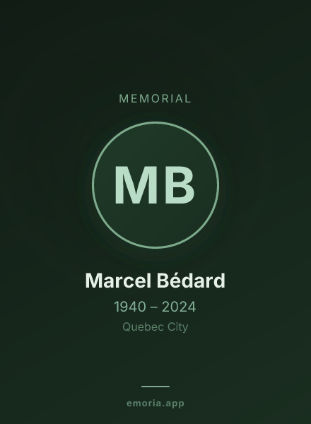 Memorial portrait of Marcel Bédard