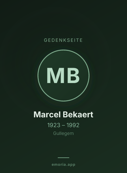 Gedenkportrait von Marcel Bekaert