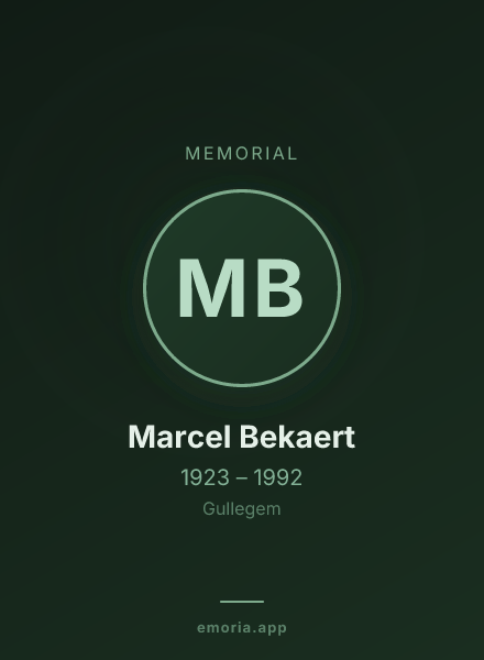 Memorial portrait of Marcel Bekaert