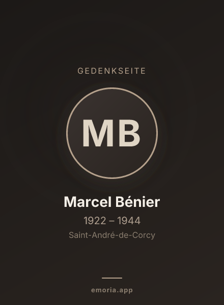 Gedenkportrait von Marcel Bénier