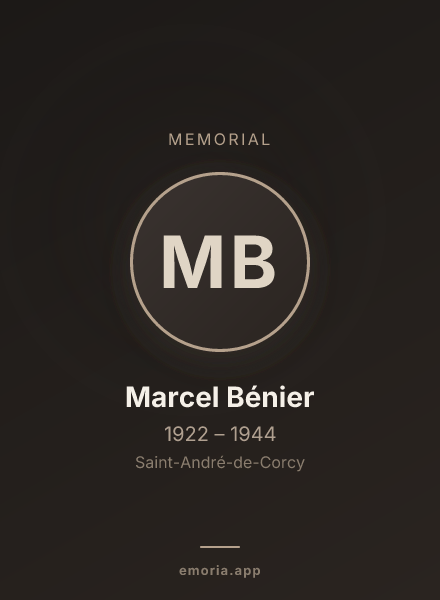 Memorial portrait of Marcel Bénier