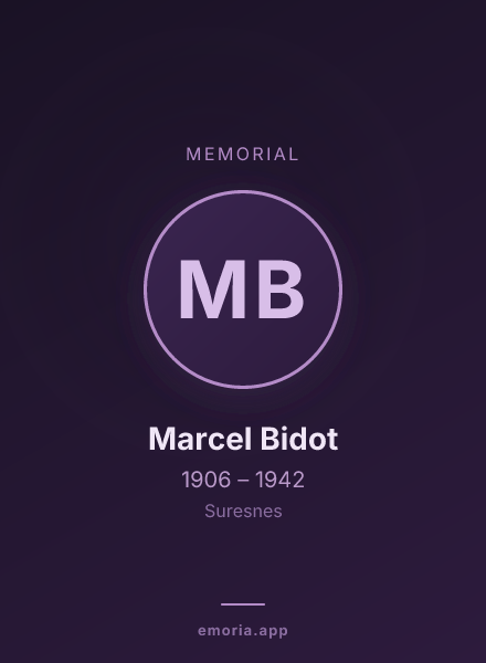 Memorial portrait of Marcel Bidot
