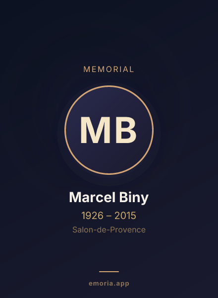 Memorial portrait of Marcel Biny