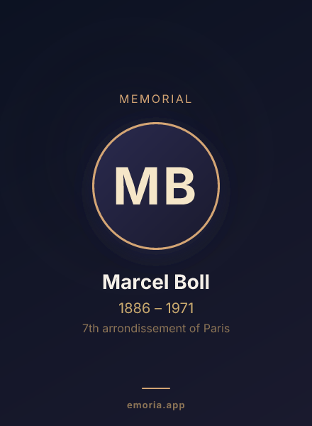 Memorial portrait of Marcel Boll