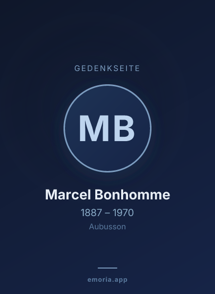 Gedenkportrait von Marcel Bonhomme