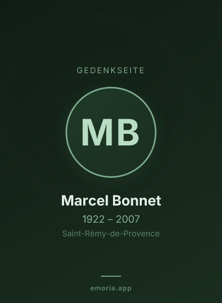 Gedenkportrait von Marcel Bonnet