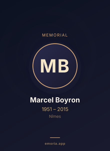 Memorial portrait of Marcel Boyron