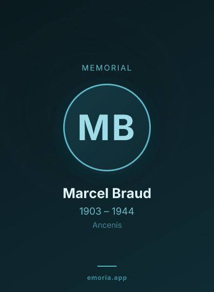 Memorial portrait of Marcel Braud