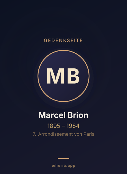 Gedenkportrait von Marcel Brion