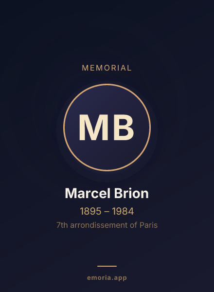 Memorial portrait of Marcel Brion