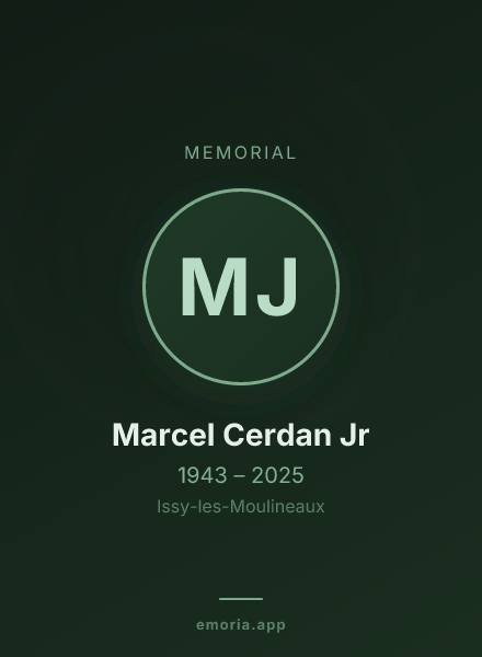 Memorial portrait of Marcel Cerdan Jr