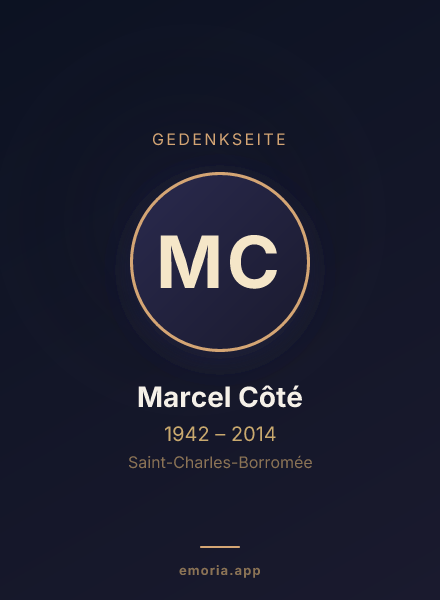 Gedenkportrait von Marcel Côté