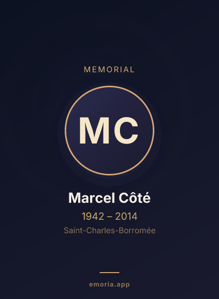 Memorial portrait of Marcel Côté