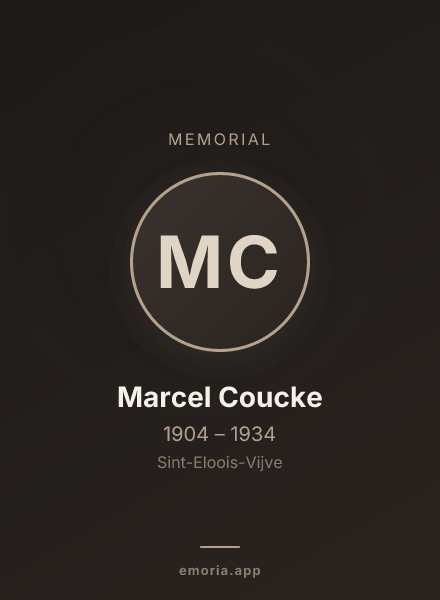 Memorial portrait of Marcel Coucke