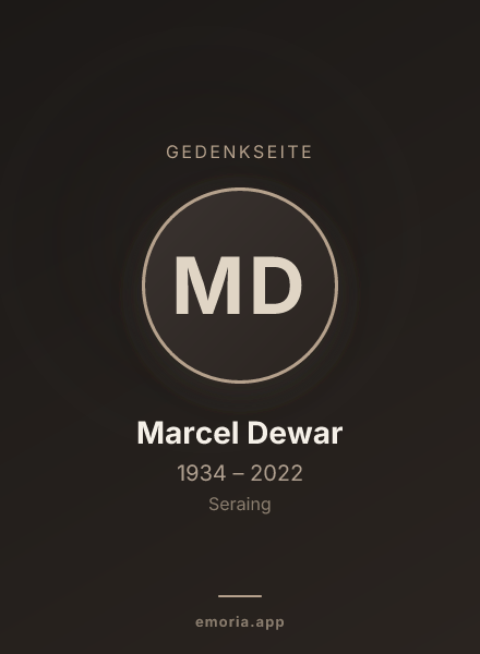 Gedenkportrait von Marcel Dewar
