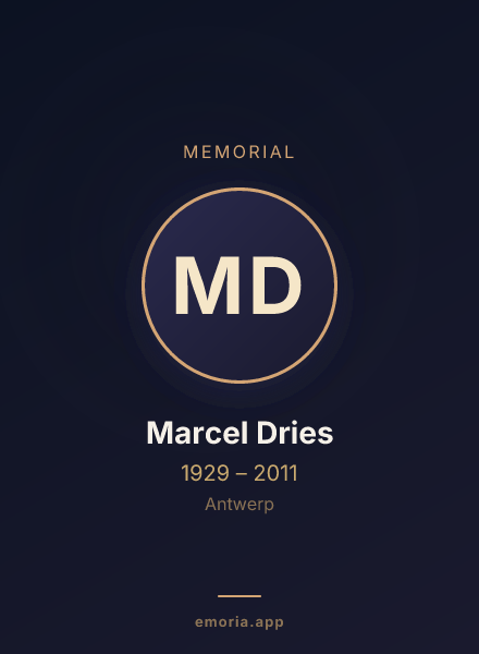 Memorial portrait of Marcel Dries