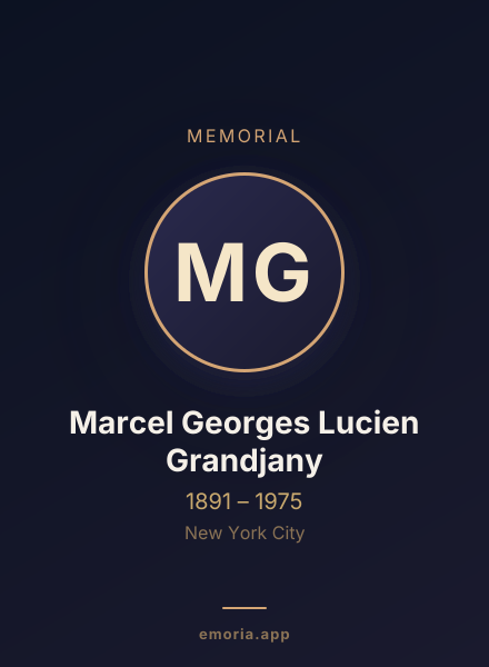 Memorial portrait of Marcel Georges Lucien Grandjany