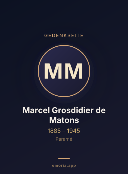 Gedenkportrait von Marcel Grosdidier de Matons