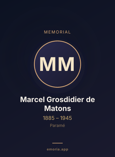 Memorial portrait of Marcel Grosdidier de Matons