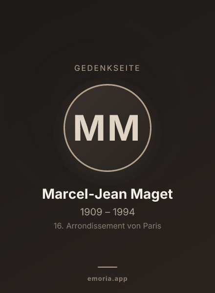 Gedenkportrait von Marcel-Jean Maget