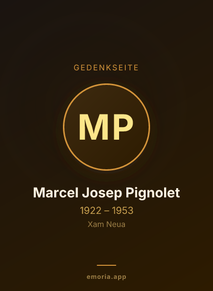 Gedenkportrait von Marcel Josep Pignolet